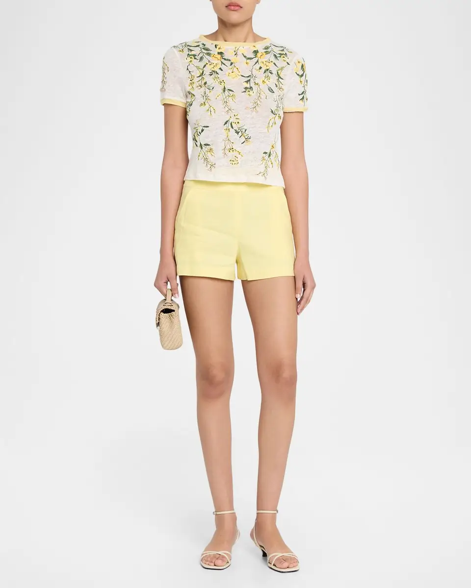 ALICE + OLIVIA Cindy Embroidered Crop Top | Thumbnail 2