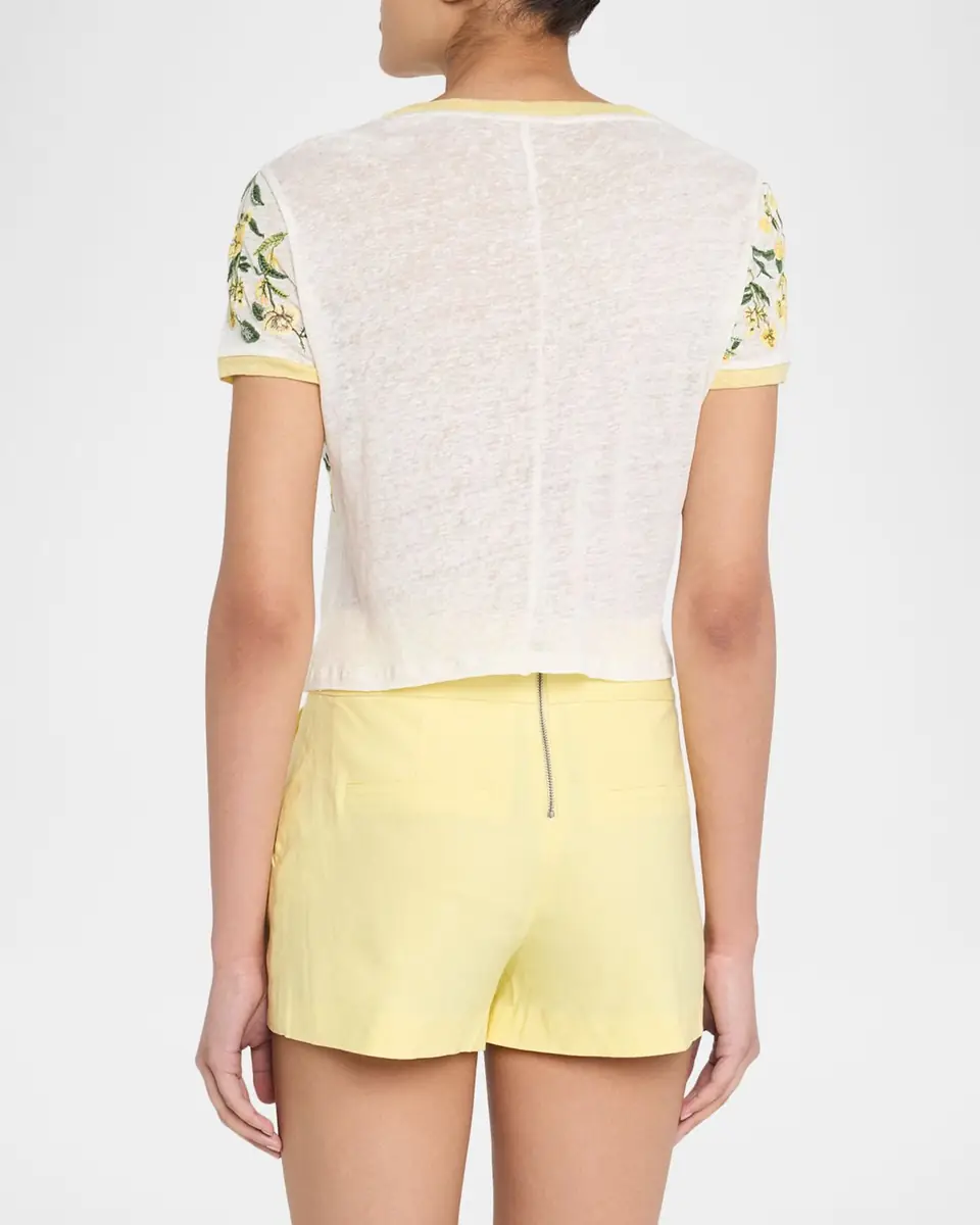 ALICE + OLIVIA Cindy Embroidered Crop Top | Thumbnail 3