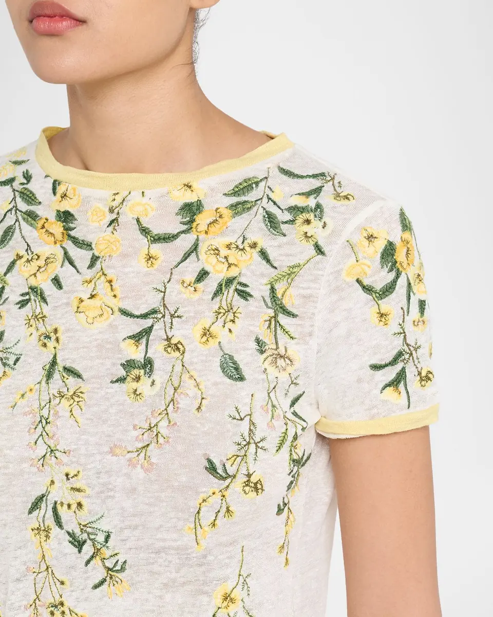 ALICE + OLIVIA Cindy Embroidered Crop Top | Thumbnail 5