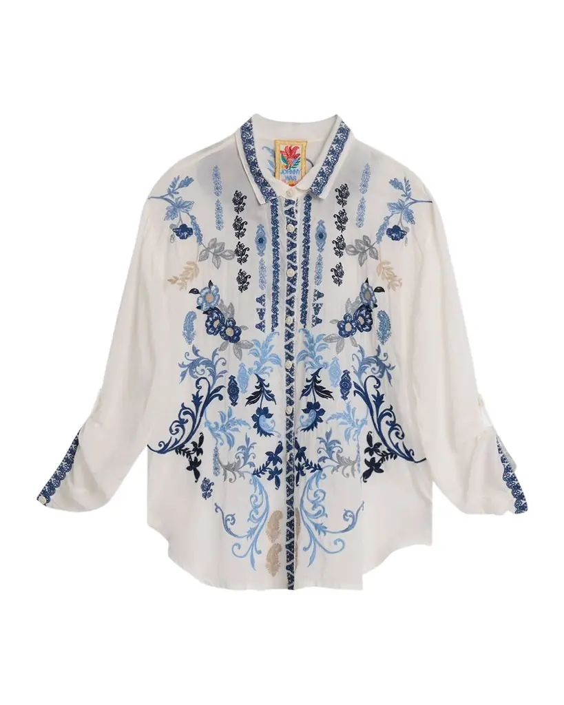 Luisa Embroidered Button-Down Shirt Luisa Embroidered Button-Down Shirt