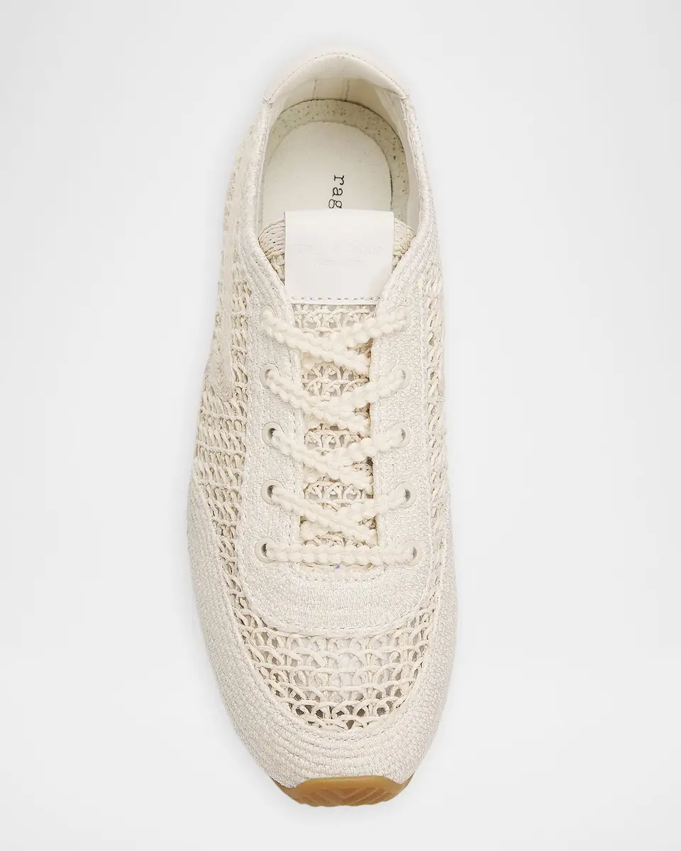 rag & bone Retro Runner Slim Raffia Sneakers | Thumbnail 3 rag & bone Retro Runner Slim Raffia Sneakers | Thumbnail 3
