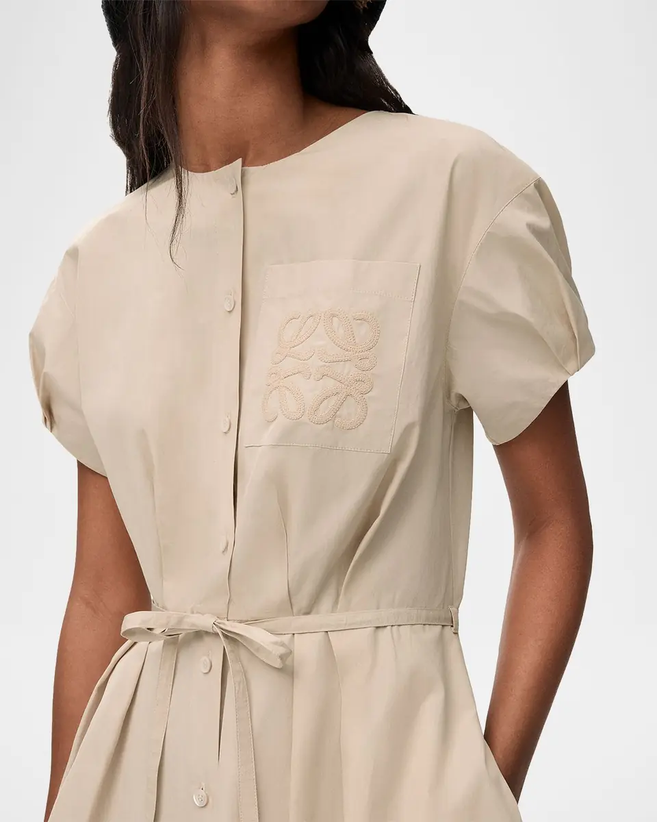 Loewe x Paula's Ibiza Anagram Puff-Sleeve Pleated Mini Shirtdress | Thumbnail 7 Loewe x Paula's Ibiza Anagram Puff-Sleeve Pleated Mini Shirtdress | Thumbnail 7