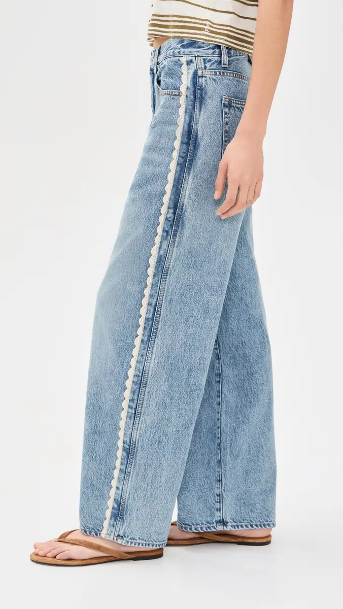 FRAME The Crochet Bow Crop Jeans Aura | Thumbnail 4 FRAME The Crochet Bow Crop Jeans Aura | Thumbnail 4