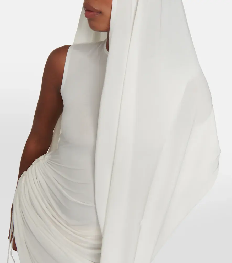ALAÏA ALAÏA Asymmetric draped jersey minidress | Thumbnail 2