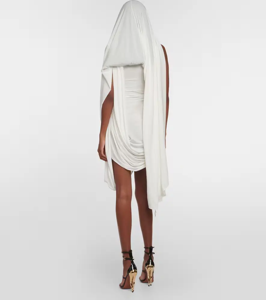 ALAÏA ALAÏA Asymmetric draped jersey minidress | Thumbnail 3