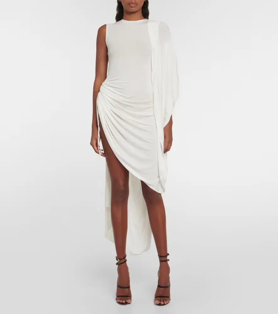 ALAÏA ALAÏA Asymmetric draped jersey minidress | Thumbnail 4