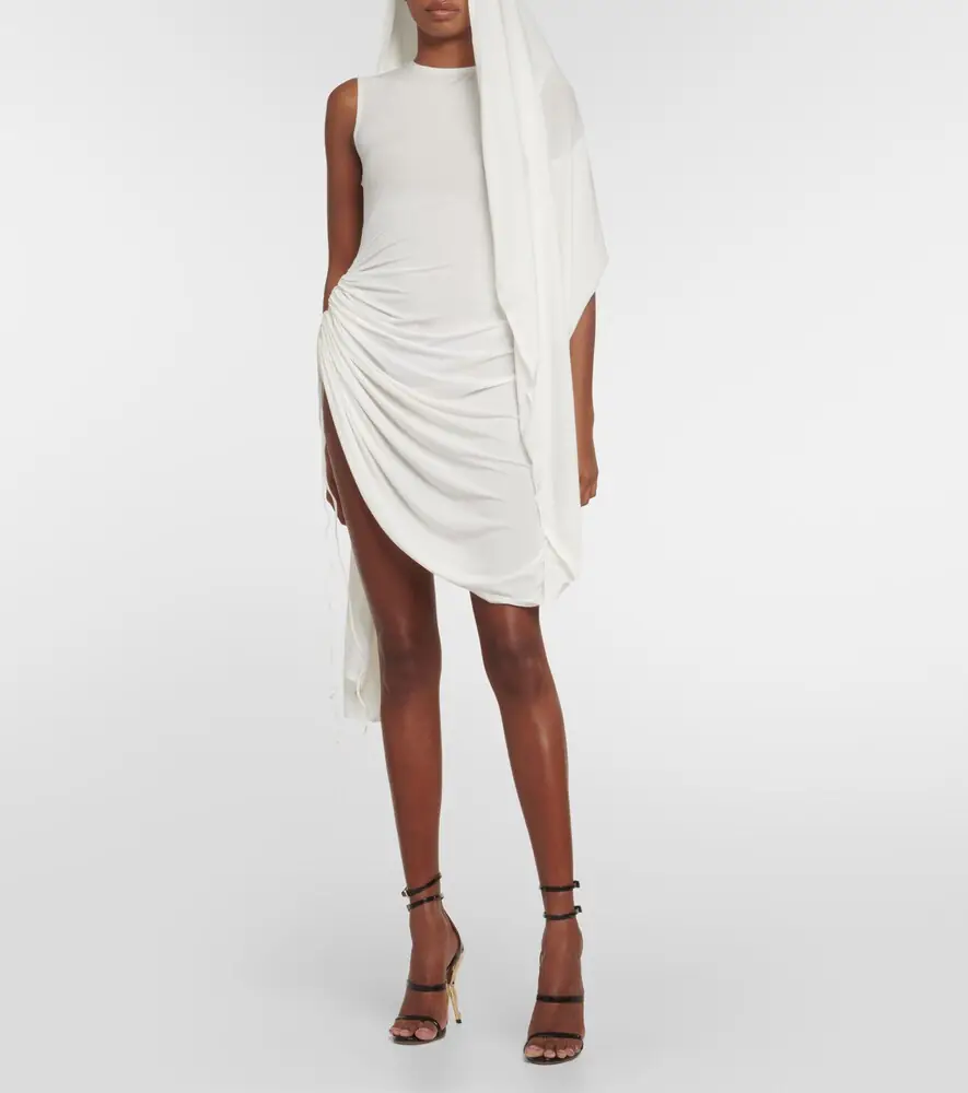 ALAÏA ALAÏA Asymmetric draped jersey minidress | Thumbnail 5