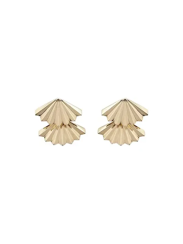 Fan Large 18kt gold earrings