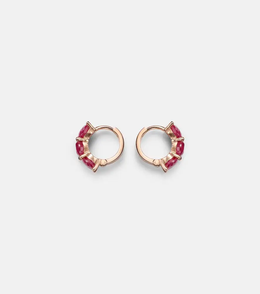 Ileana Makri 18kt rose gold hoop earrings with rubies | Thumbnail 5