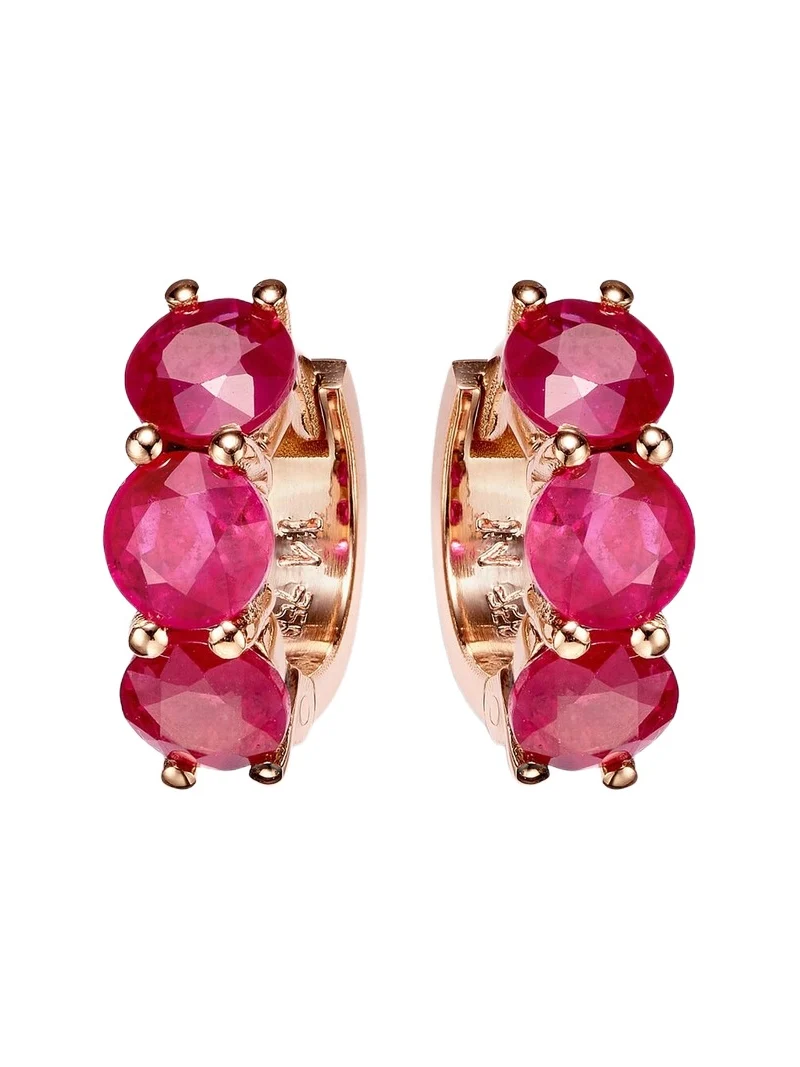 Ileana Makri 18kt rose gold hoop earrings with rubies