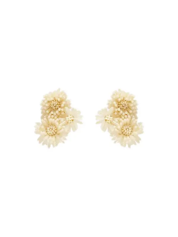 Pompom beaded clip-on earrings Pompom beaded clip-on earrings