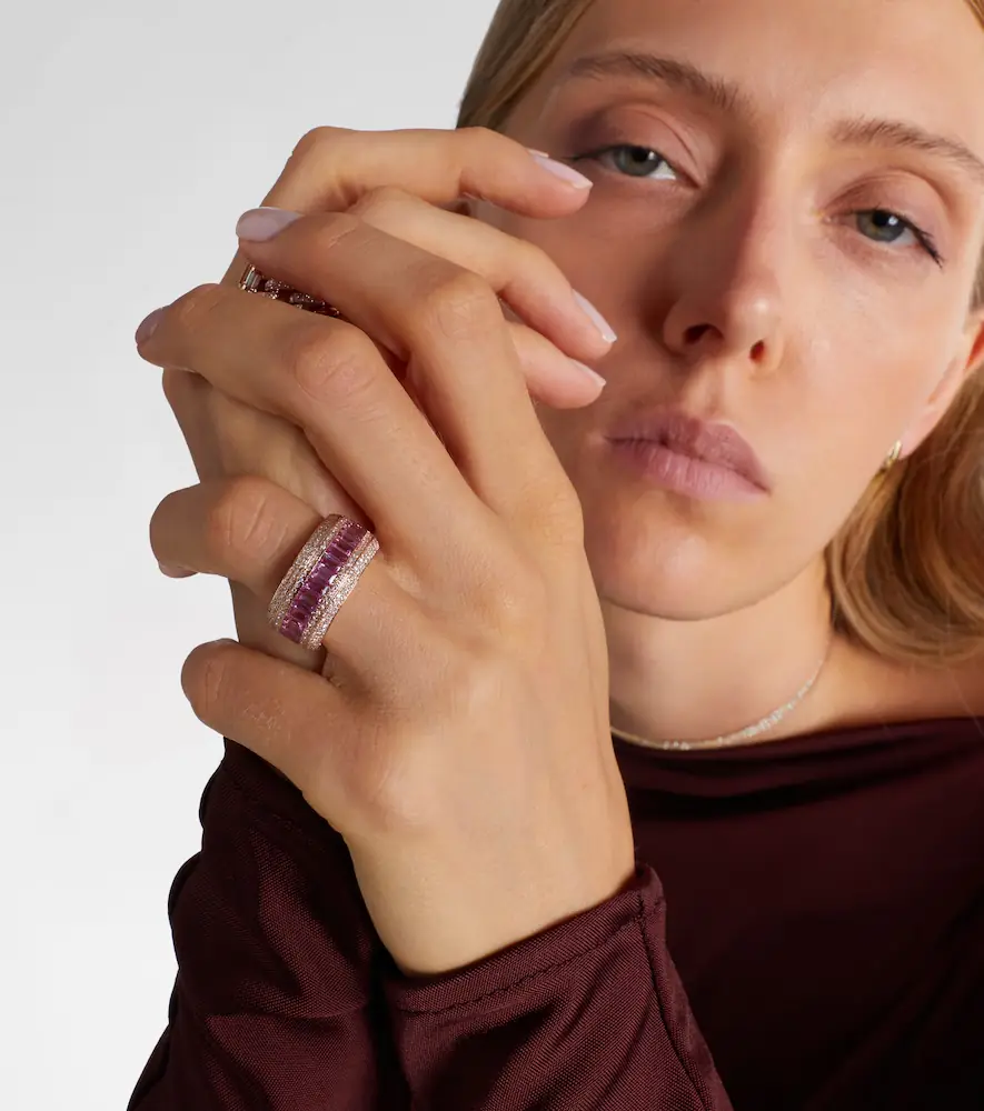 SHAY JEWELRY 18kt rose gold ring with pink sapphire and diamonds | Thumbnail 4