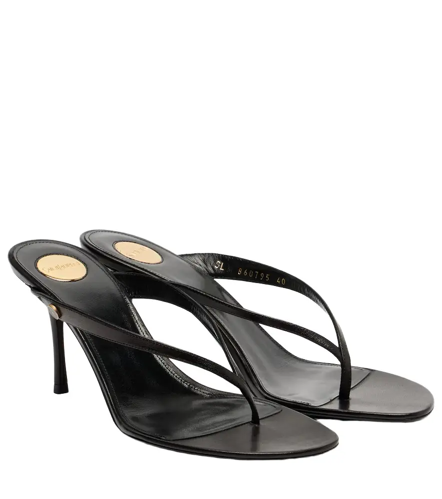 Saint Laurent Sue leather thong sandals