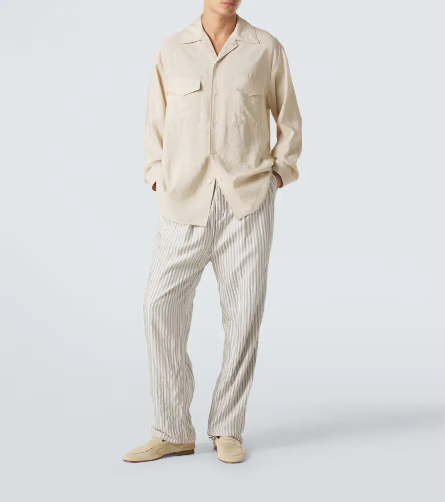 Zegna Striped silk straight pants | Thumbnail 3 Zegna Striped silk straight pants | Thumbnail 3