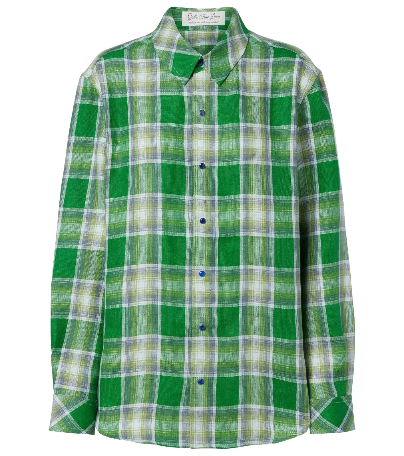 God’s True Cashmere Harbor linen shirt with lapis lazuli