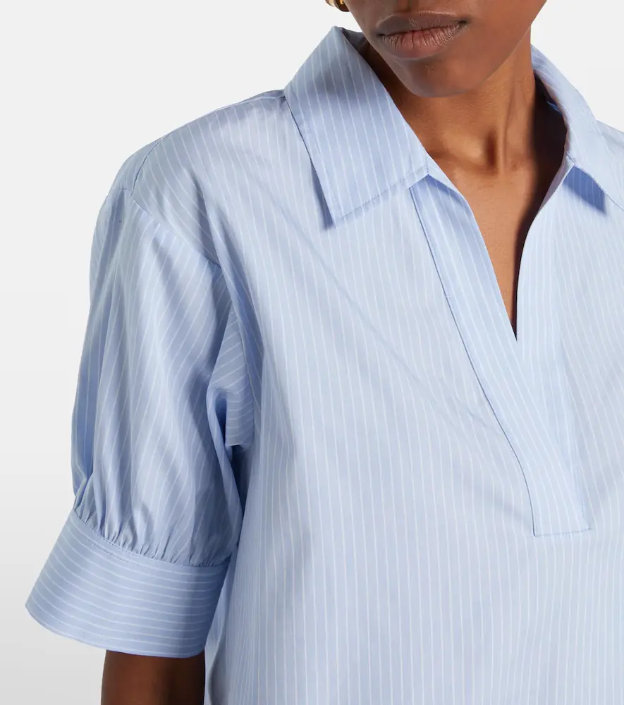 Frame Popover striped cotton poplin top | Thumbnail 2