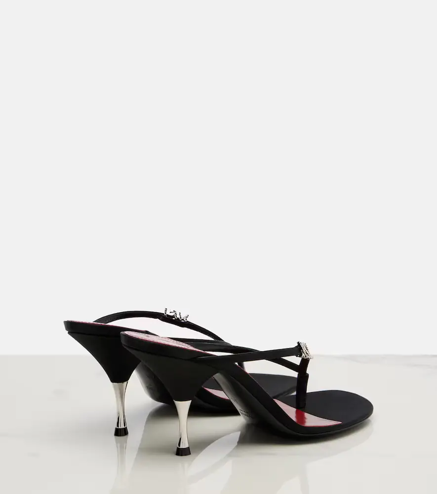 Saint Laurent Jerry crêpe satin thong sandals | Thumbnail 4