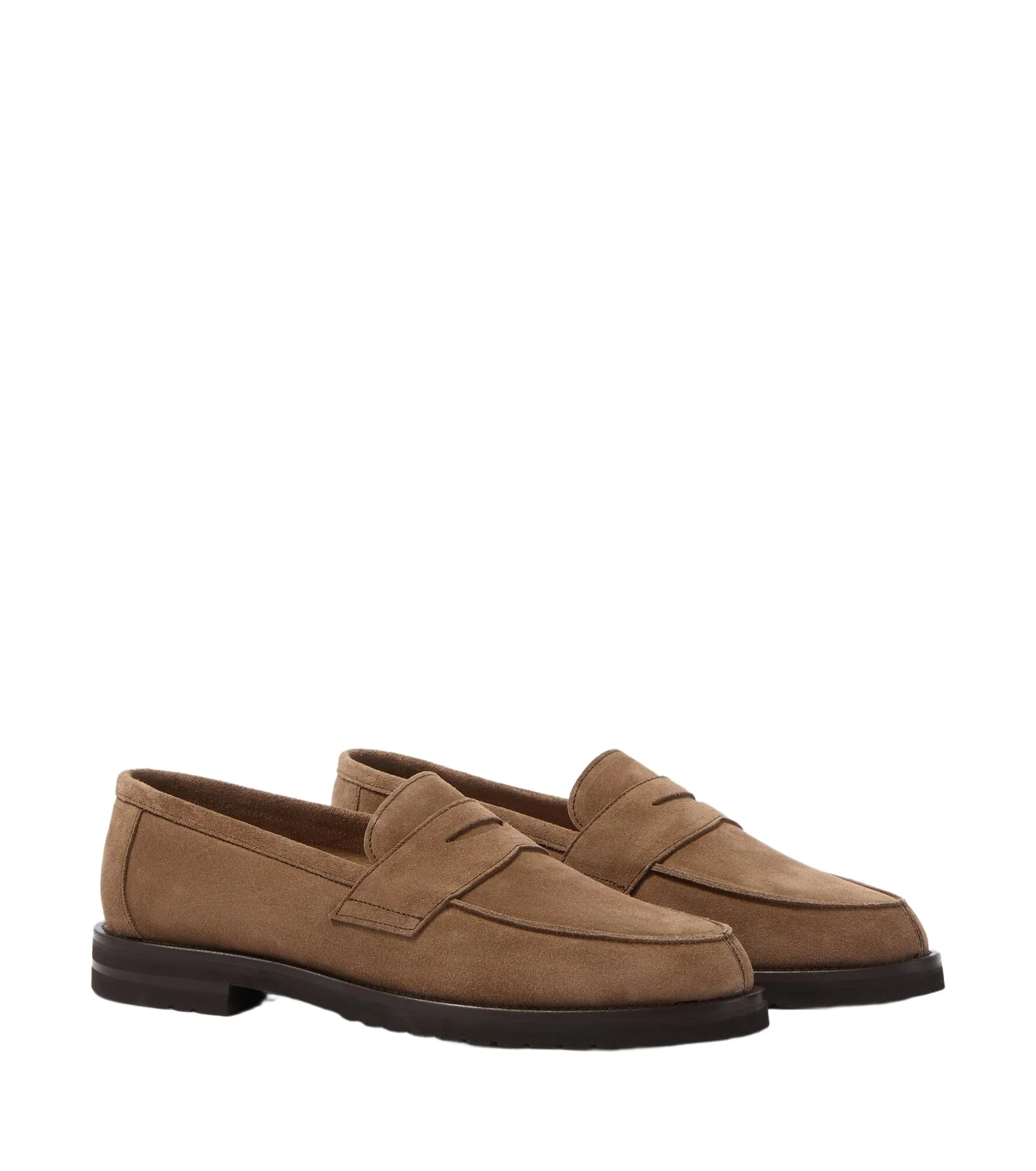 Suede penny loafers