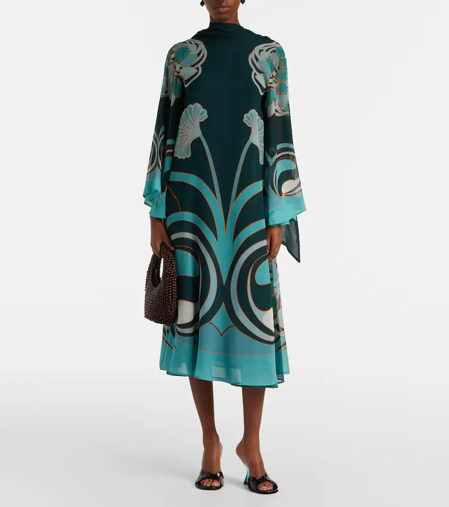La DoubleJ Magnifico printed silk twill midi dress | Thumbnail 3