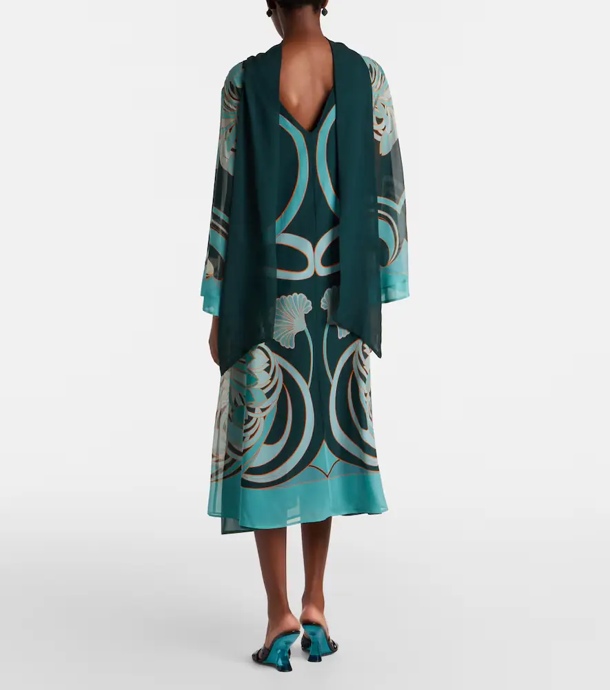 La DoubleJ Magnifico printed silk twill midi dress | Thumbnail 4