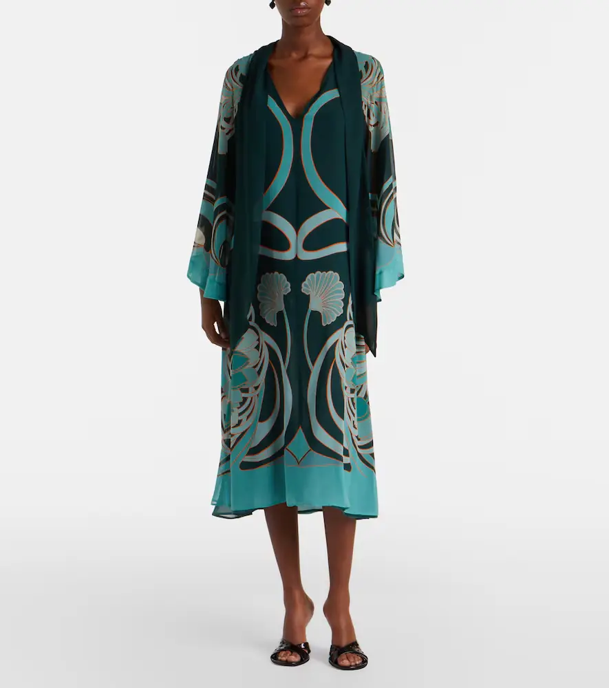 La DoubleJ Magnifico printed silk twill midi dress | Thumbnail 5