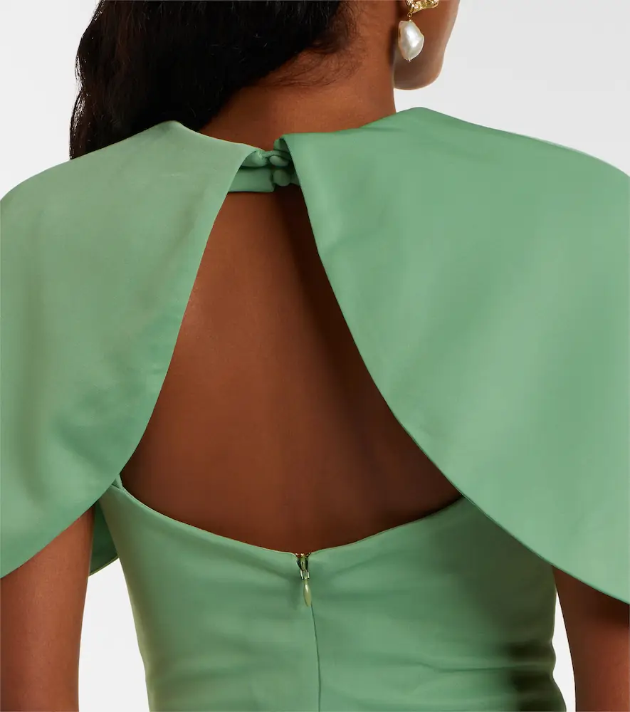 Rebecca Vallance Isla caped ruched gown | Thumbnail 3