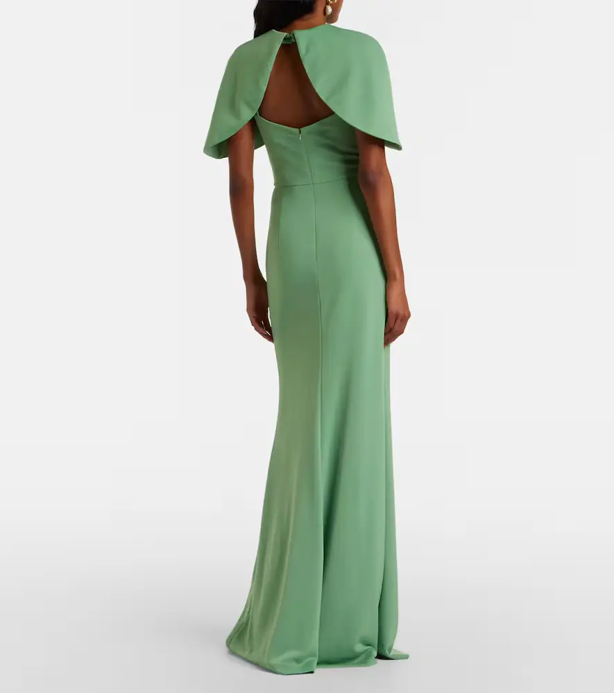 Rebecca Vallance Isla caped ruched gown | Thumbnail 4