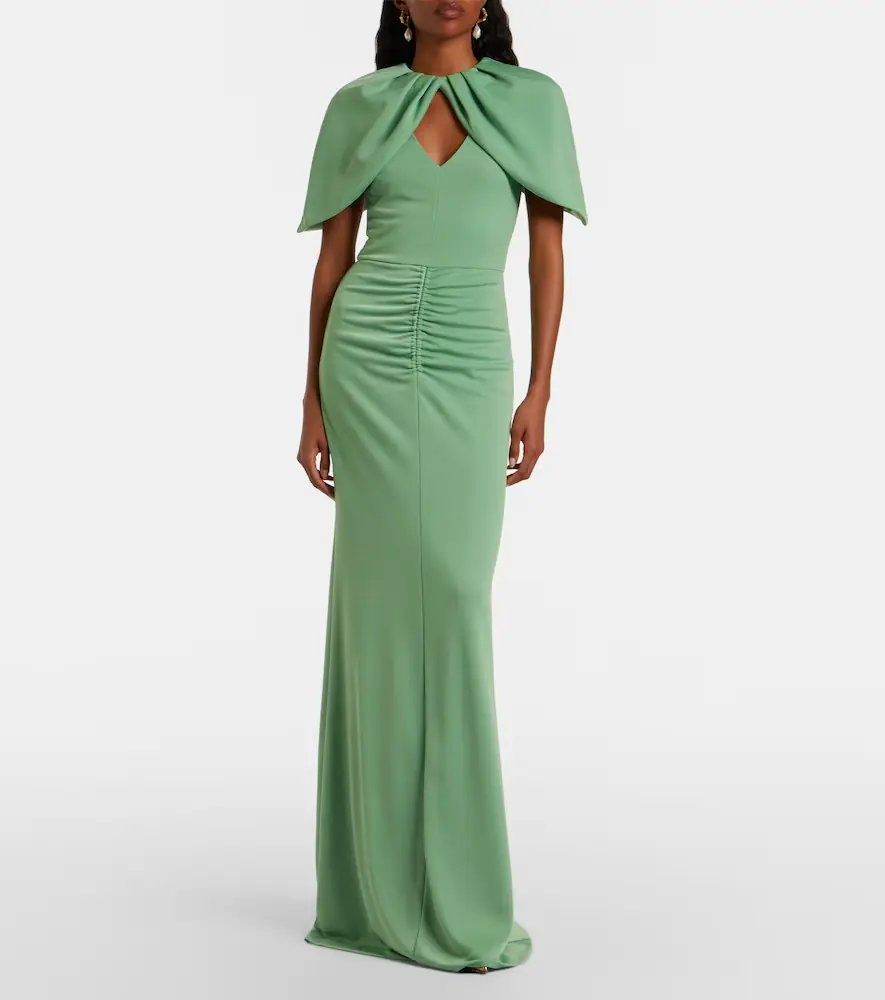 Rebecca Vallance Isla caped ruched gown | Thumbnail 7