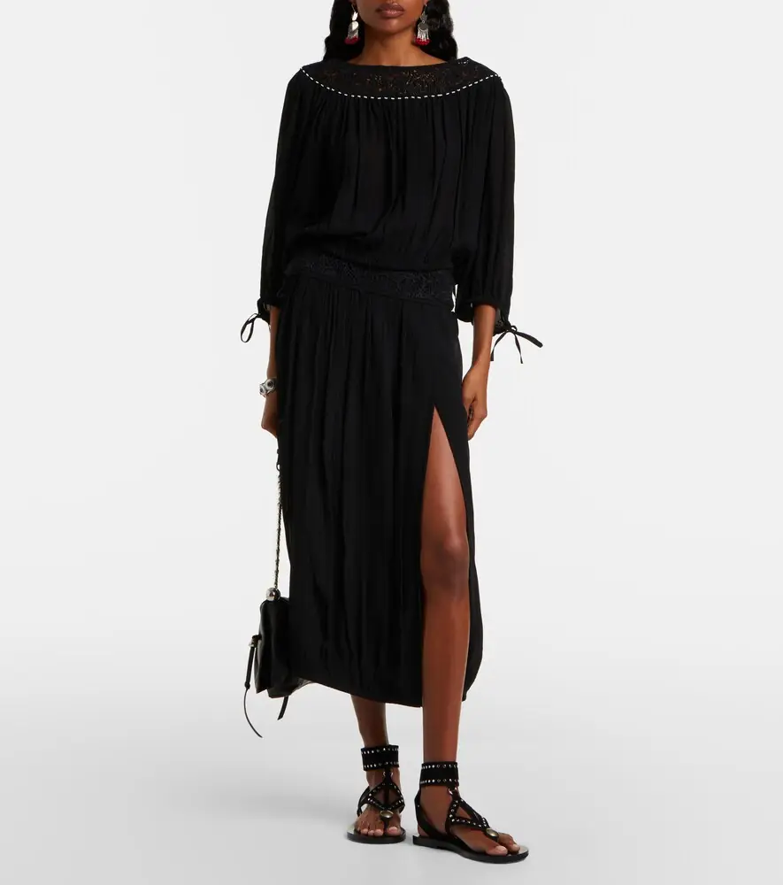 Isabel Marant Nelida guipure lace-trimmed silk blouse | Thumbnail 3 Isabel Marant Nelida guipure lace-trimmed silk blouse | Thumbnail 3