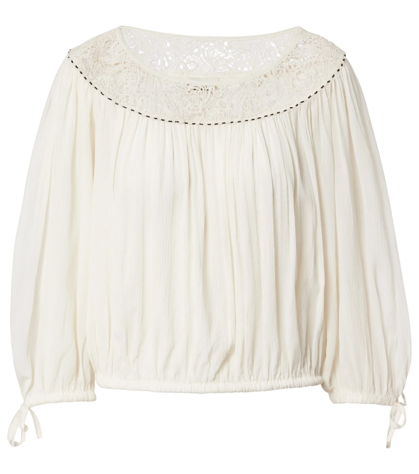 Nelida guipure lace-trimmed silk blouse Nelida guipure lace-trimmed silk blouse