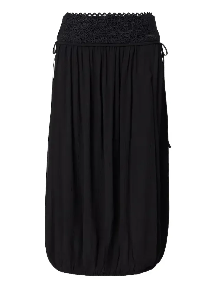 Nilma guipure lace-trimmed silk midi skirt Nilma guipure lace-trimmed silk midi skirt