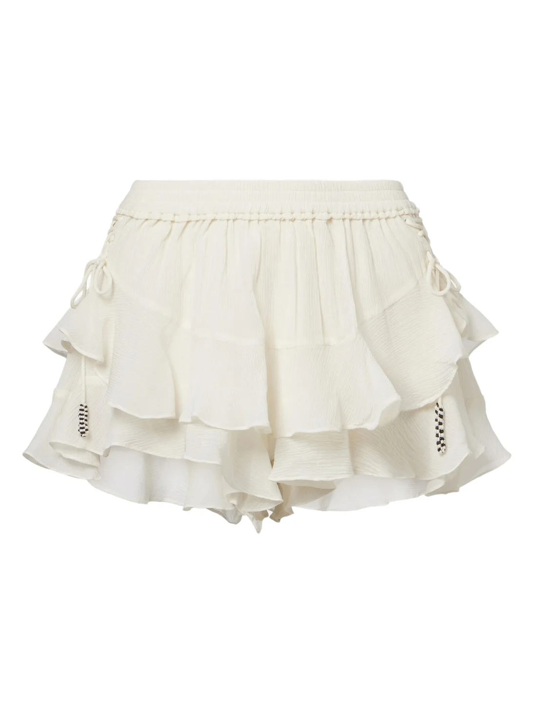 Geisa tiered silk miniskirt