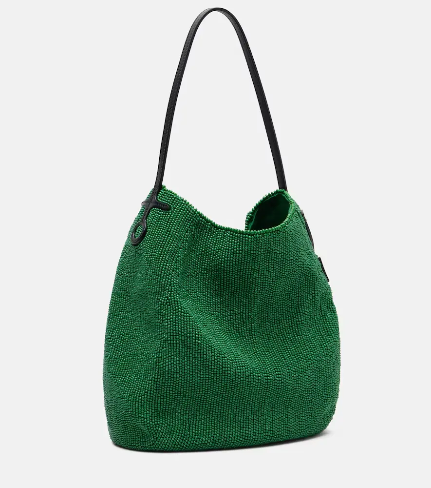 JW Anderson Bulb Small beaded leather-trimmed shoulder bag | Thumbnail 2