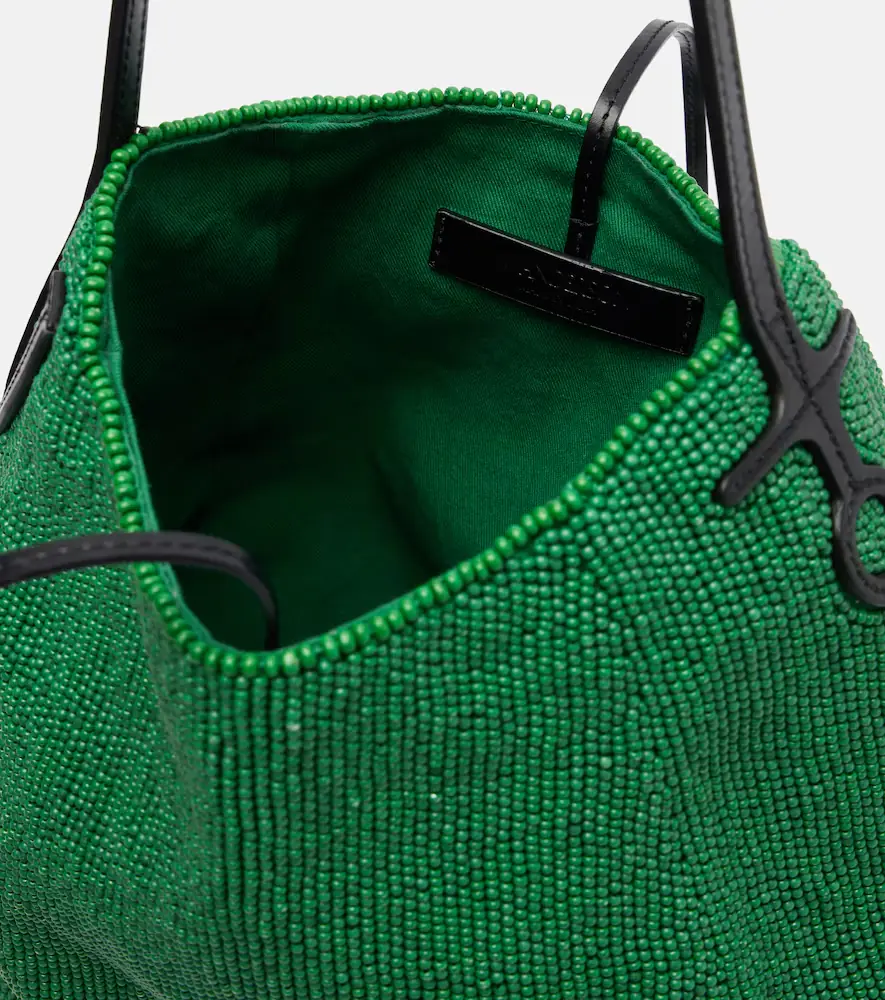 JW Anderson Bulb Small beaded leather-trimmed shoulder bag | Thumbnail 3