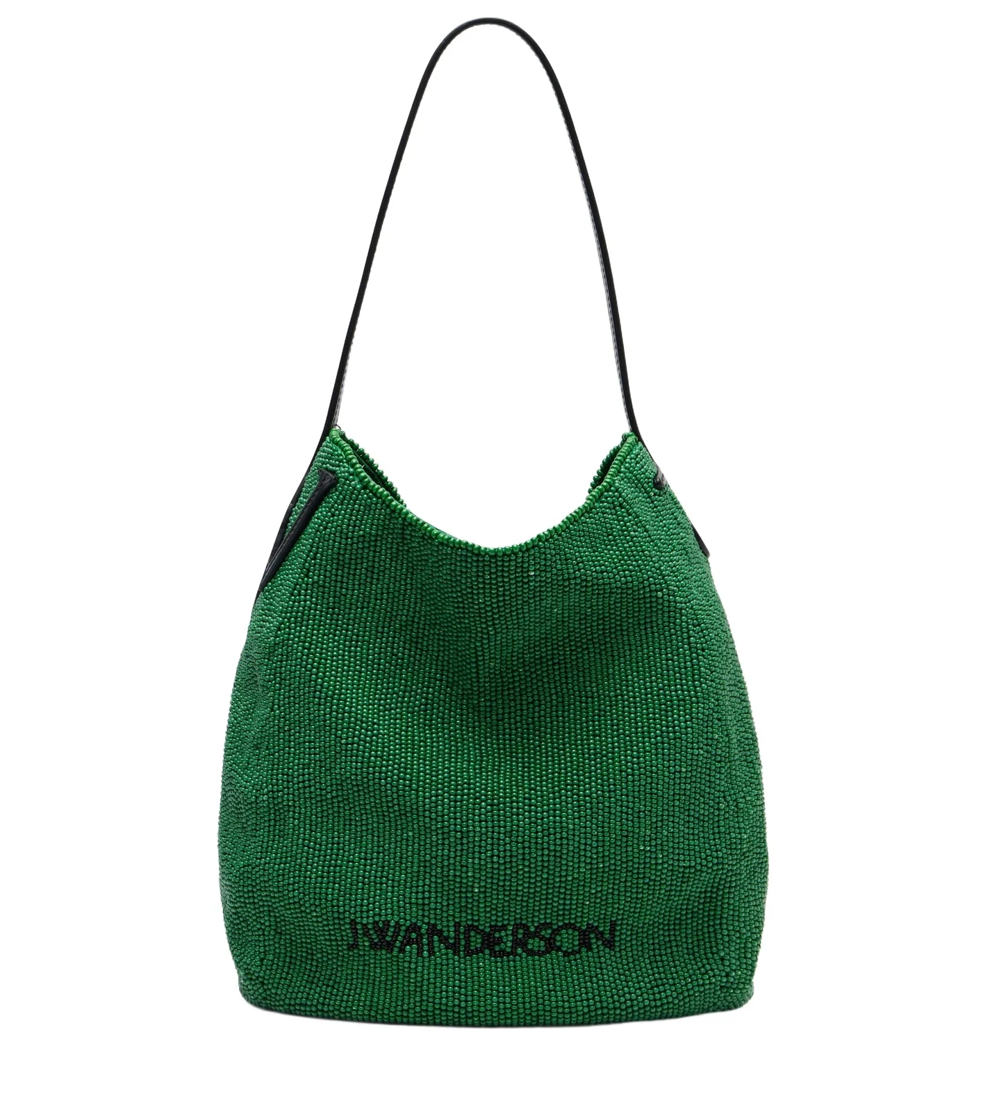 Bulb Small beaded leather-trimmed shoulder bag