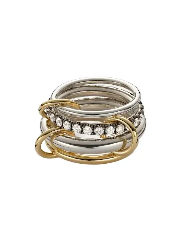 Janssen SG 18kt gold and sterling silver ring with diamonds Janssen SG 18kt gold and sterling silver ring with diamonds