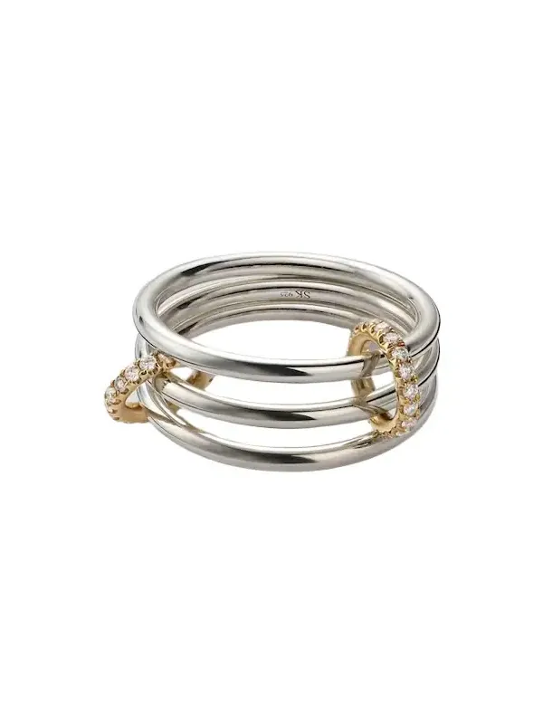 Solarium 925 sterling silver and 18kt gold ring with diamonds Solarium 925 sterling silver and 18kt gold ring with diamonds