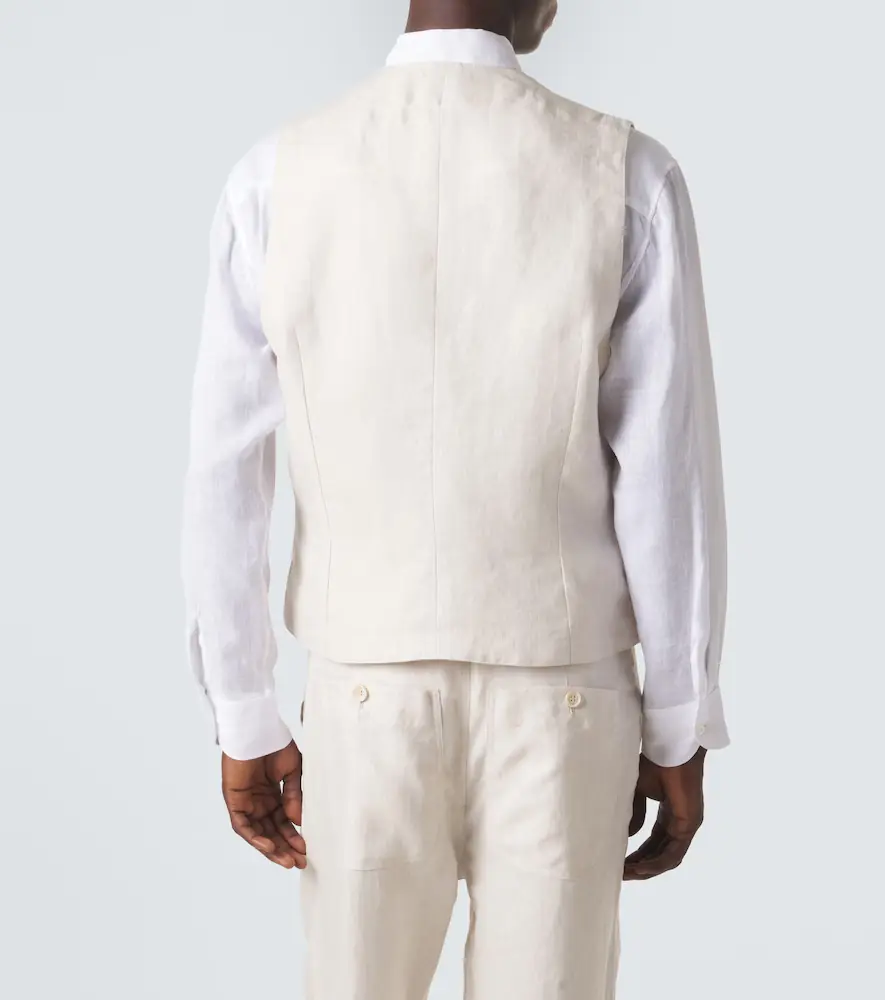Brunello Cucinelli Herringbone linen vest | Thumbnail 2
