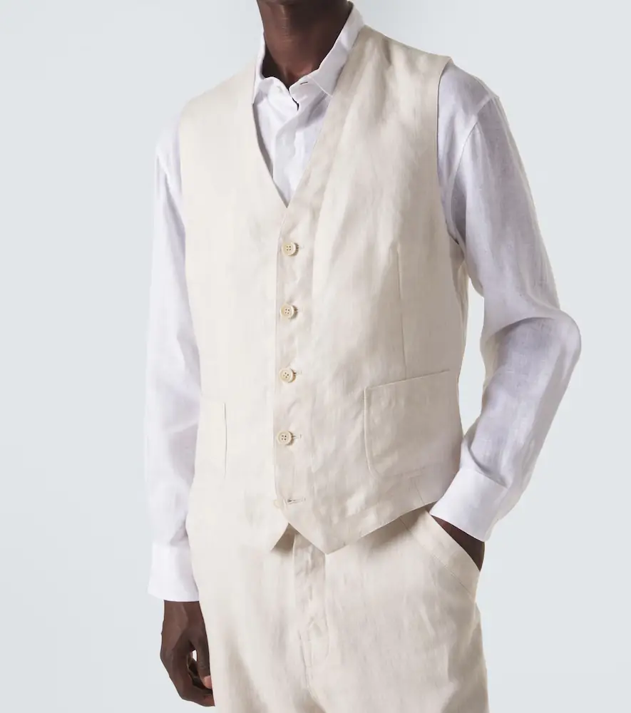 Brunello Cucinelli Herringbone linen vest | Thumbnail 3