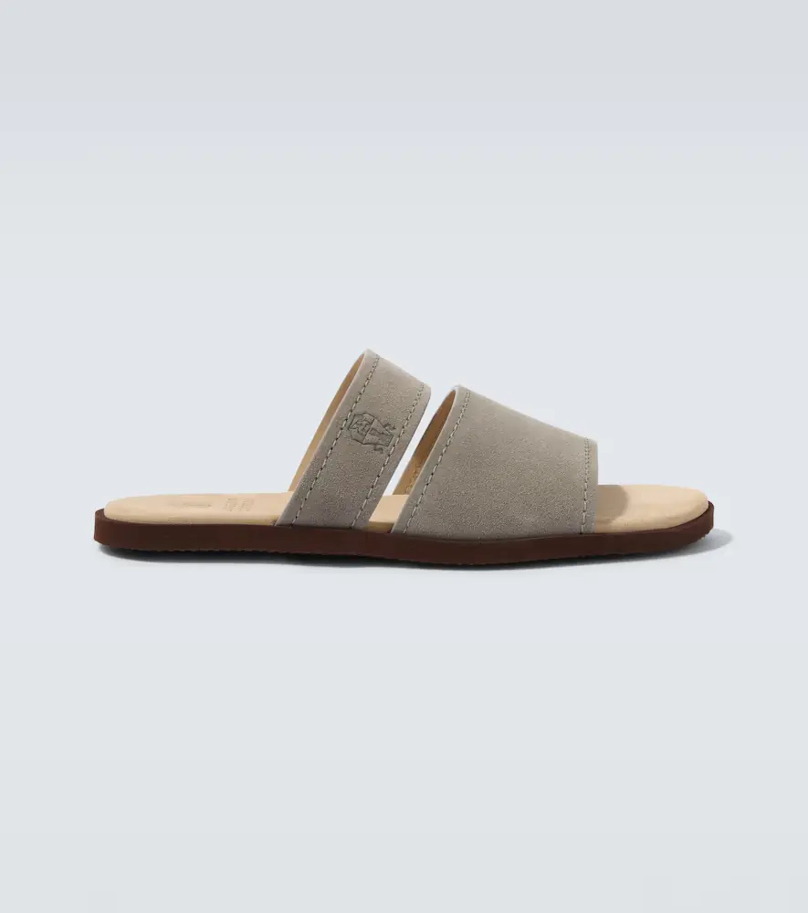 Brunello Cucinelli Logo suede sandals | Thumbnail 3 Brunello Cucinelli Logo suede sandals | Thumbnail 3