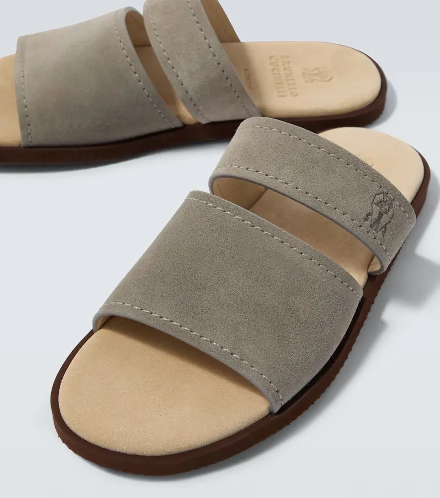 Brunello Cucinelli Logo suede sandals | Thumbnail 4 Brunello Cucinelli Logo suede sandals | Thumbnail 4