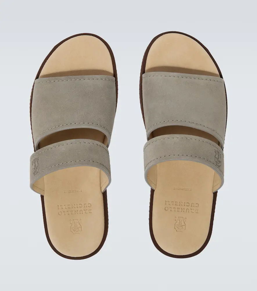 Brunello Cucinelli Logo suede sandals | Thumbnail 5 Brunello Cucinelli Logo suede sandals | Thumbnail 5
