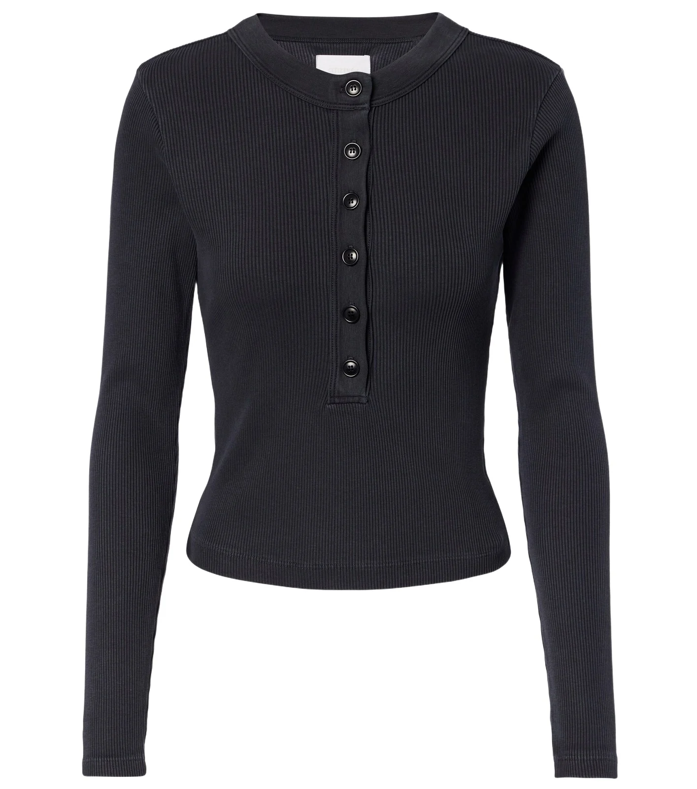 Varra ribbed-knit jersey Henley shirt Varra ribbed-knit jersey Henley shirt