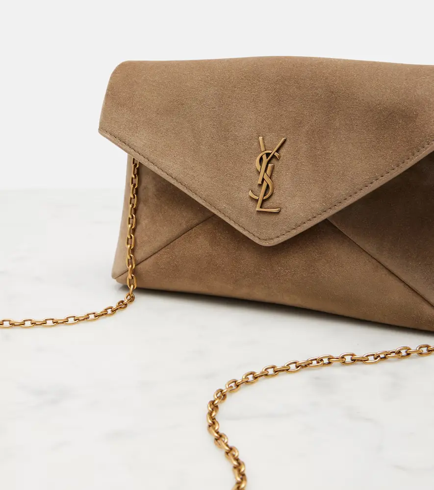 Saint Laurent Cassandre Small suede clutch | Thumbnail 4 Saint Laurent Cassandre Small suede clutch | Thumbnail 4