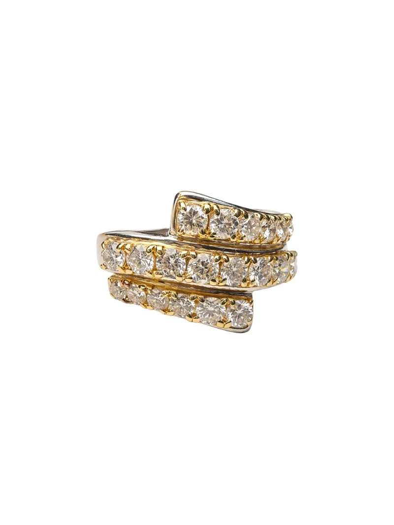 1.40ct Diamond 18K Gold Platinum Multi Row Ring 1.40ct Diamond 18K Gold Platinum Multi Row Ring