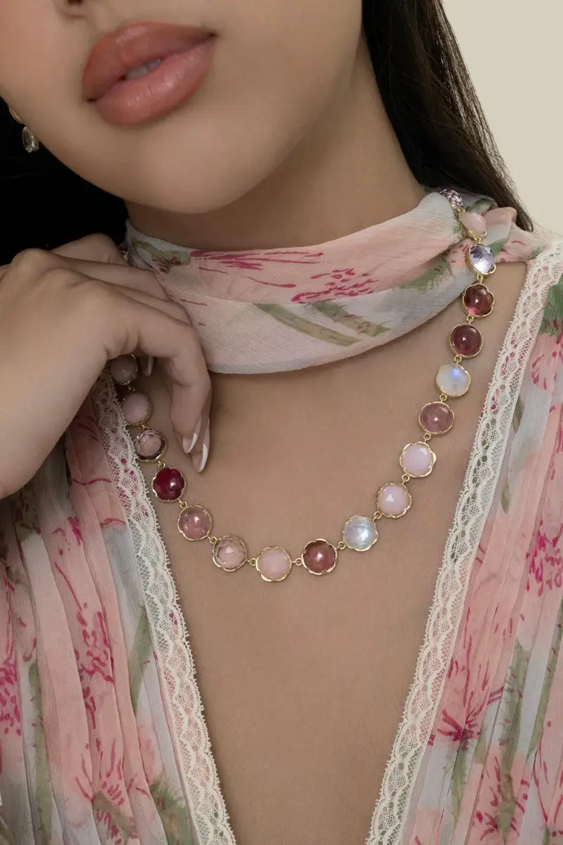 IRENE NEUWIRTH JEWELRY Pink Tourmaline Opal Moonstone Classic Necklace | Thumbnail 3 IRENE NEUWIRTH JEWELRY Pink Tourmaline Opal Moonstone Classic Necklace | Thumbnail 3