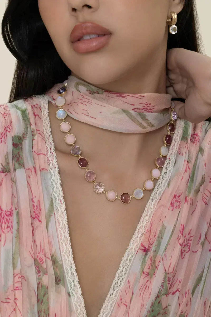 IRENE NEUWIRTH JEWELRY Pink Tourmaline Opal Moonstone Classic Necklace | Thumbnail 4 IRENE NEUWIRTH JEWELRY Pink Tourmaline Opal Moonstone Classic Necklace | Thumbnail 4