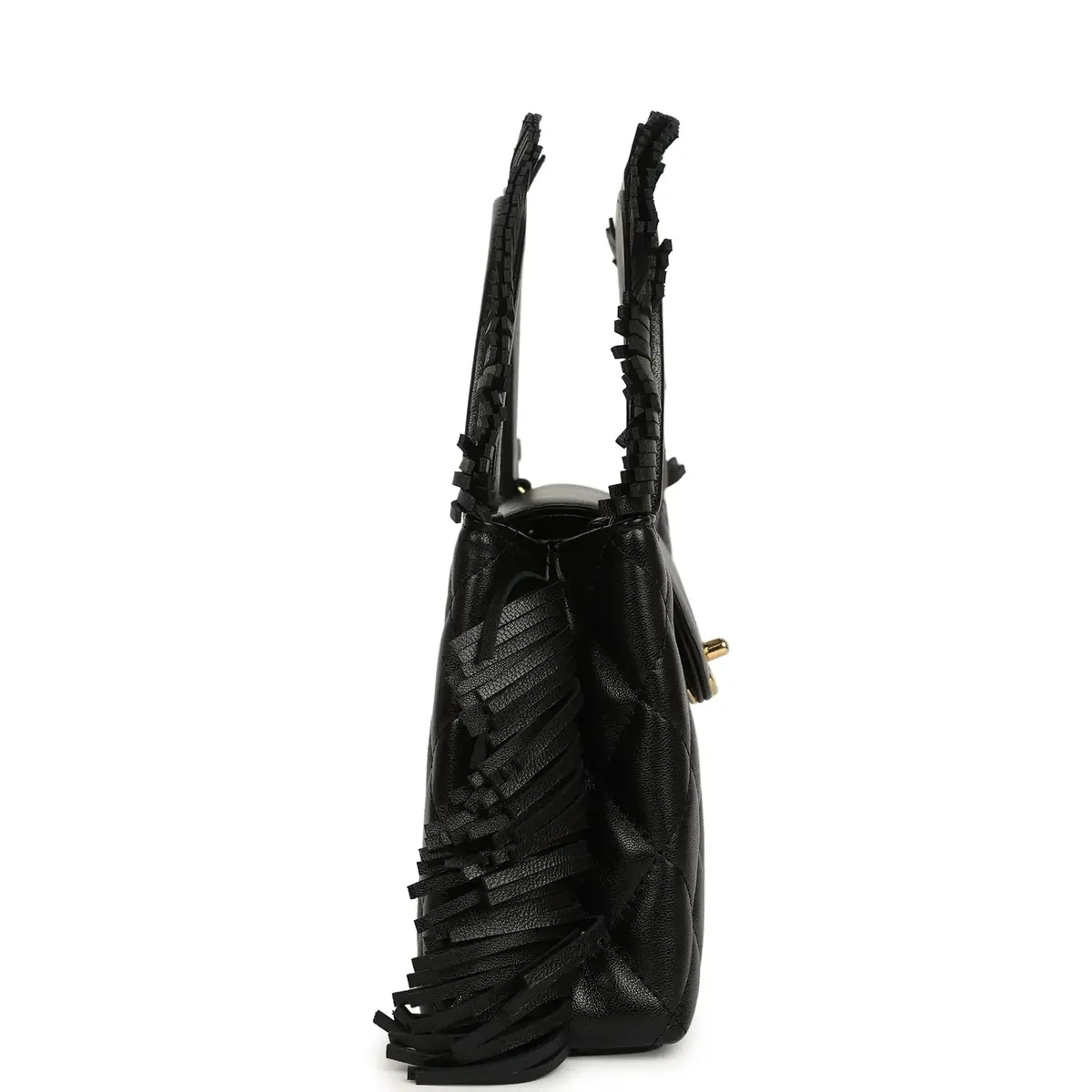 Chanel Chanel Small Fringe Kelly Black Lambskin Gold Hardware | Thumbnail 3 Chanel Chanel Small Fringe Kelly Black Lambskin Gold Hardware | Thumbnail 3