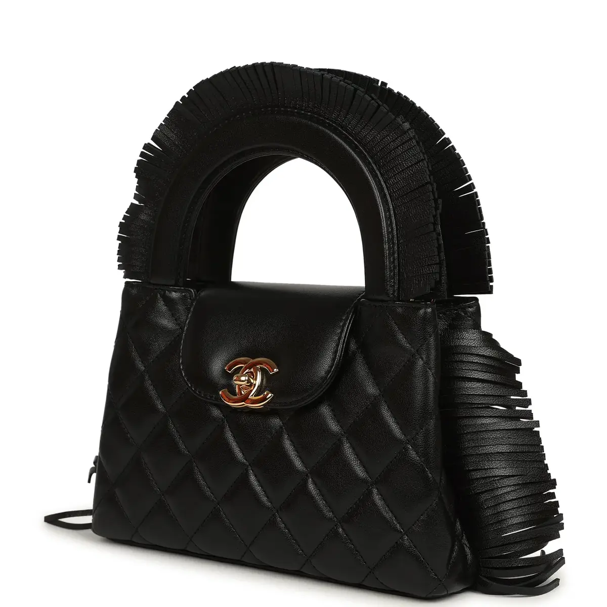 Chanel Chanel Small Fringe Kelly Black Lambskin Gold Hardware | Thumbnail 5 Chanel Chanel Small Fringe Kelly Black Lambskin Gold Hardware | Thumbnail 5