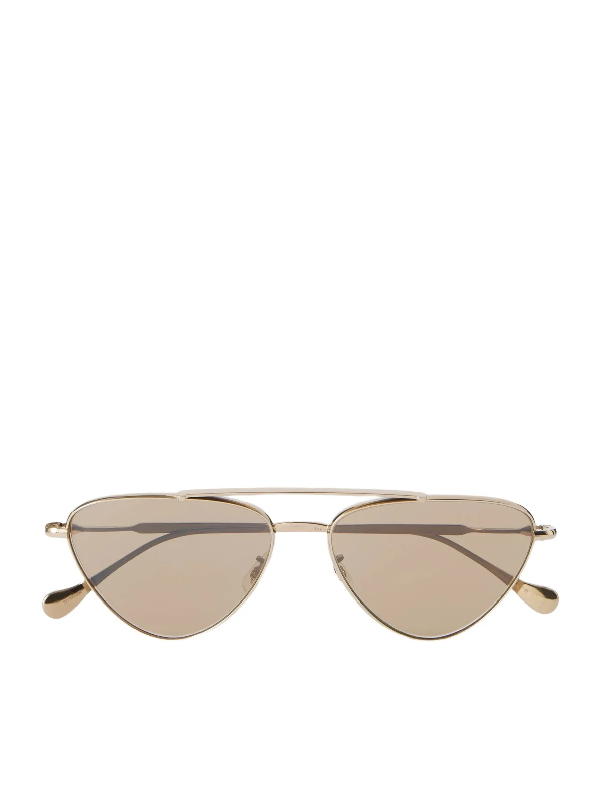 + Jil Sander Aviator-style Gold-tone Titanium Sunglasses + Jil Sander Aviator-style Gold-tone Titanium Sunglasses